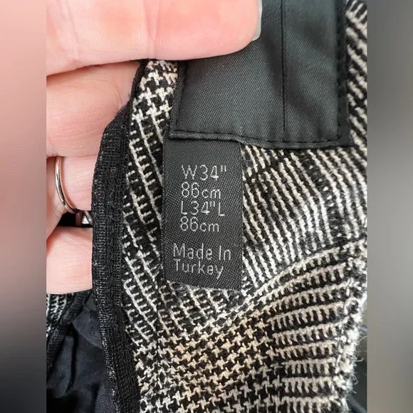 ASOS Men’s Black and White Plaid Dress Pants size 34”x 34” - Picture 6 of 8